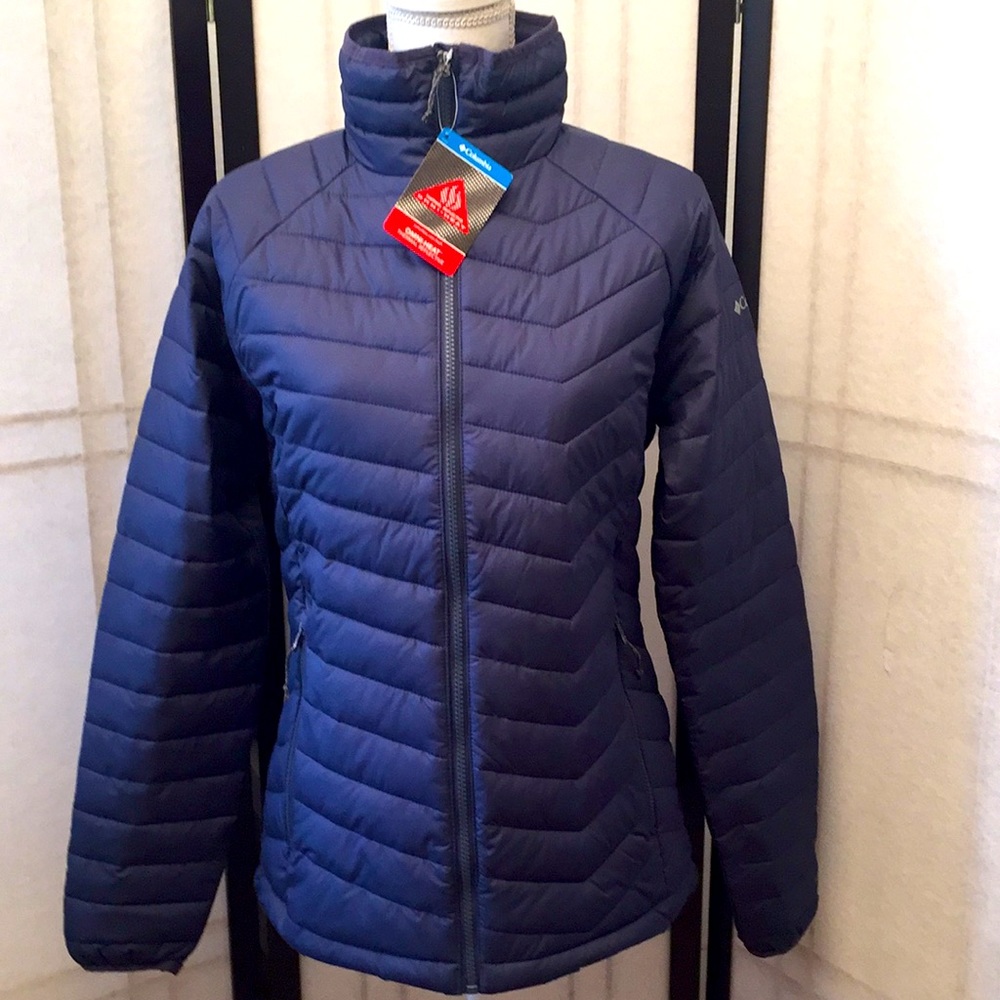 Columbia Blue Puffer Jacket Thermal Reflective Med